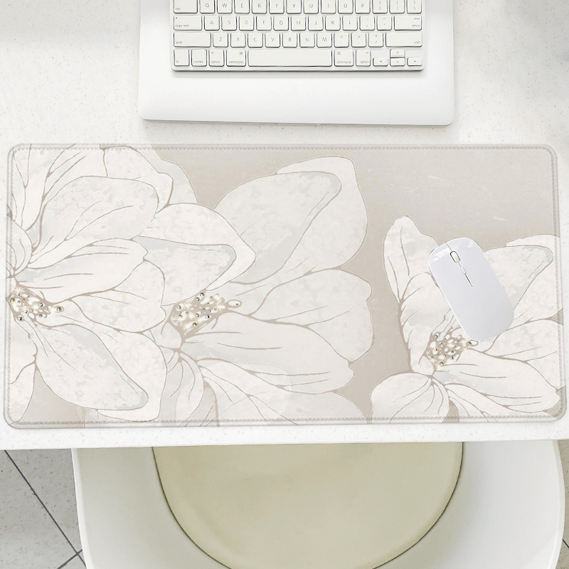 Mouse Pad Blank Sublimation - Elegant White Lily Mouse Pad, Non-slip