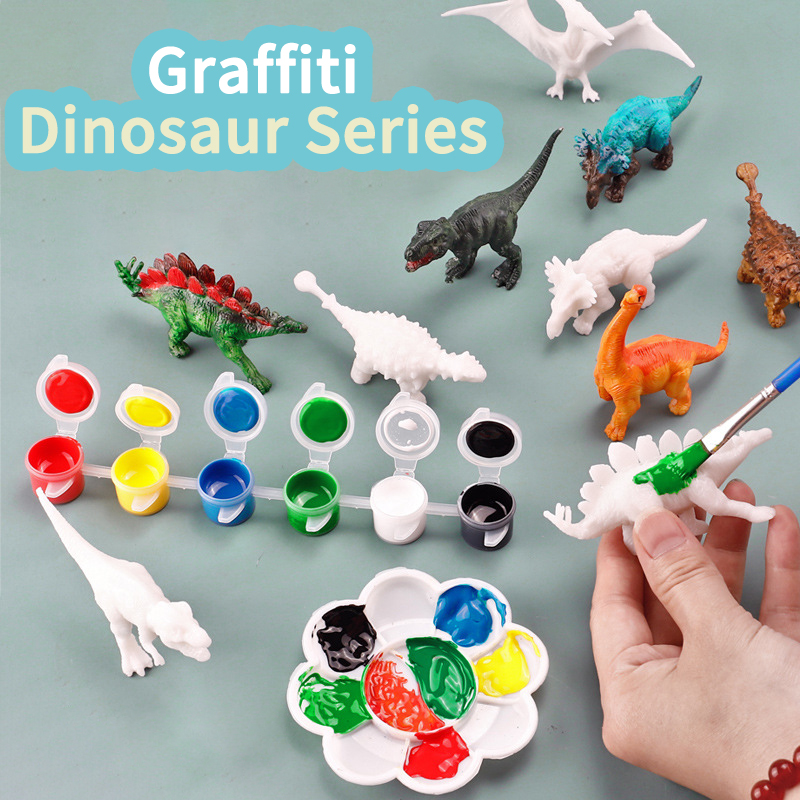 6pcs/8pcs, DIY Coloring Dinosa - Puzzle Blank White のレビューと価格
