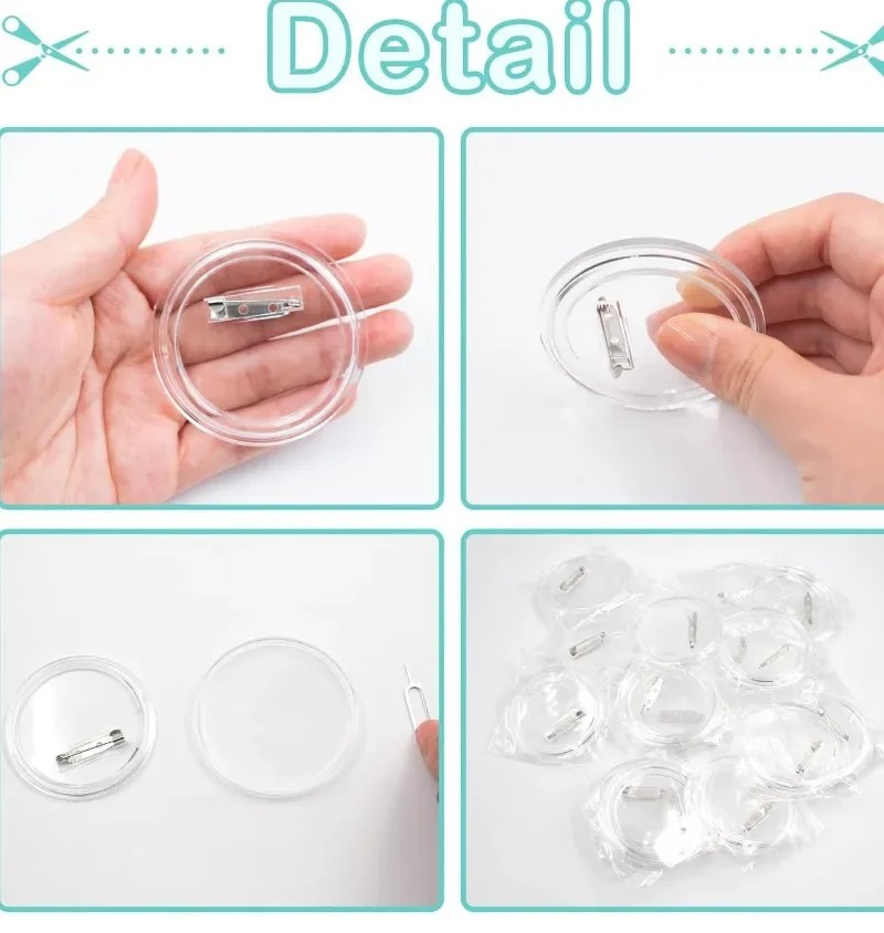 30pcs acrylic blank badge pin  - Button Badge Blank のレビューと価格