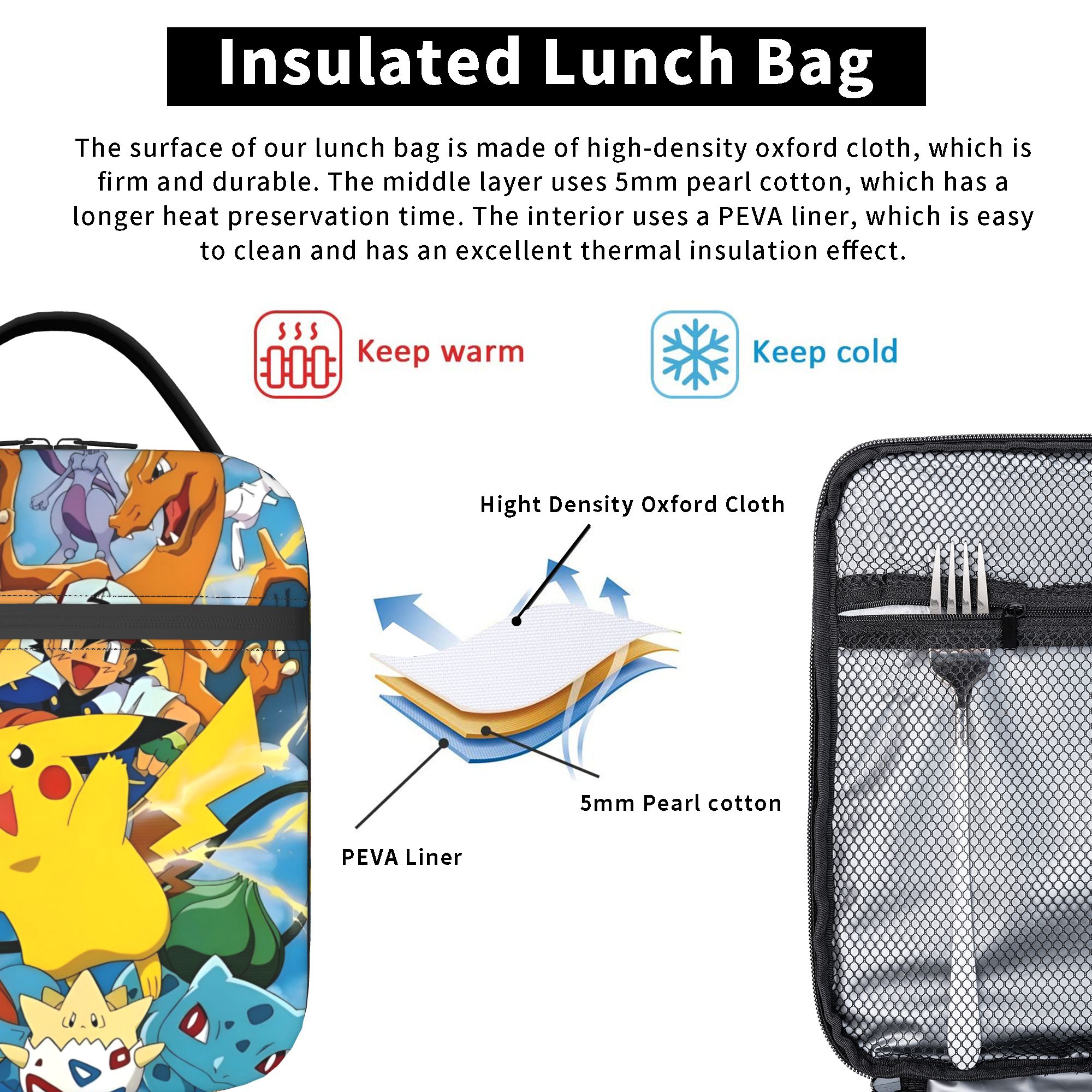 Cute Cartoon Manga Poke-Mon In - Tote Bag Sublimation のレビューと価格