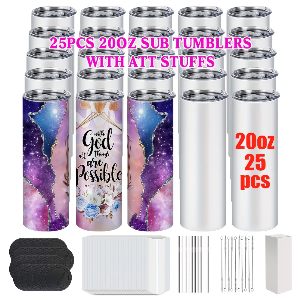 50/25/10 Pack Sublimation Tumb - Tumbler 20Oz White のレビューと価格