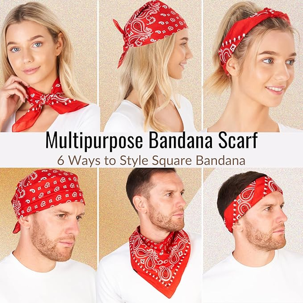 Hip Hop Cowboy Paisley Scarf L - Bandana Blank White のレビューと価格