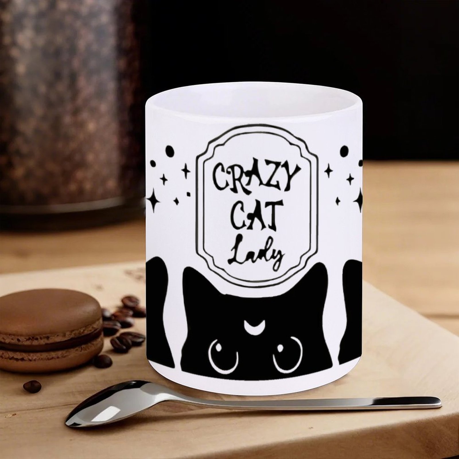 Three Black Cats With Crescent - Sublimation Mug White のレビューと価格