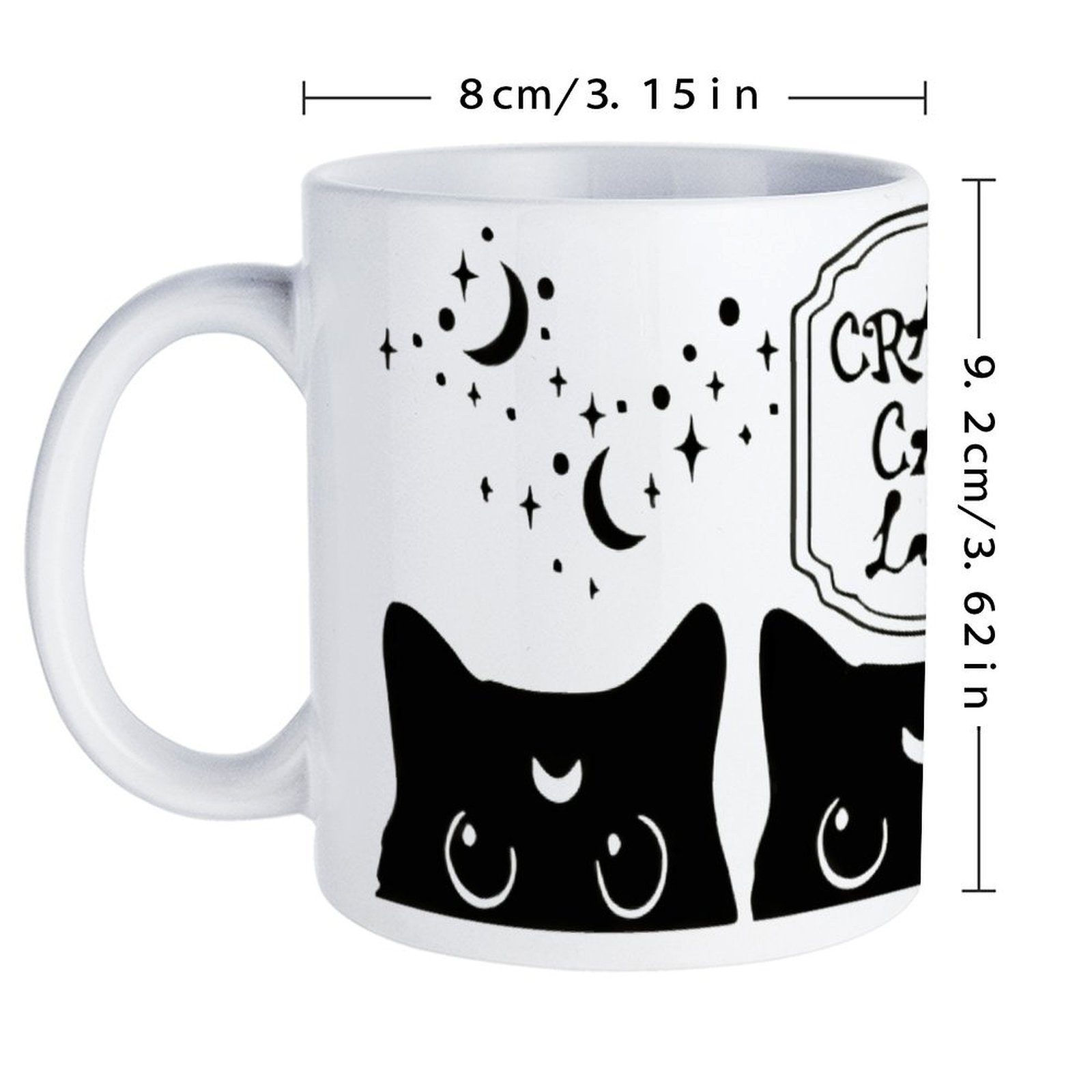 Three Black Cats With Crescent - Sublimation Mug White のレビューと価格
