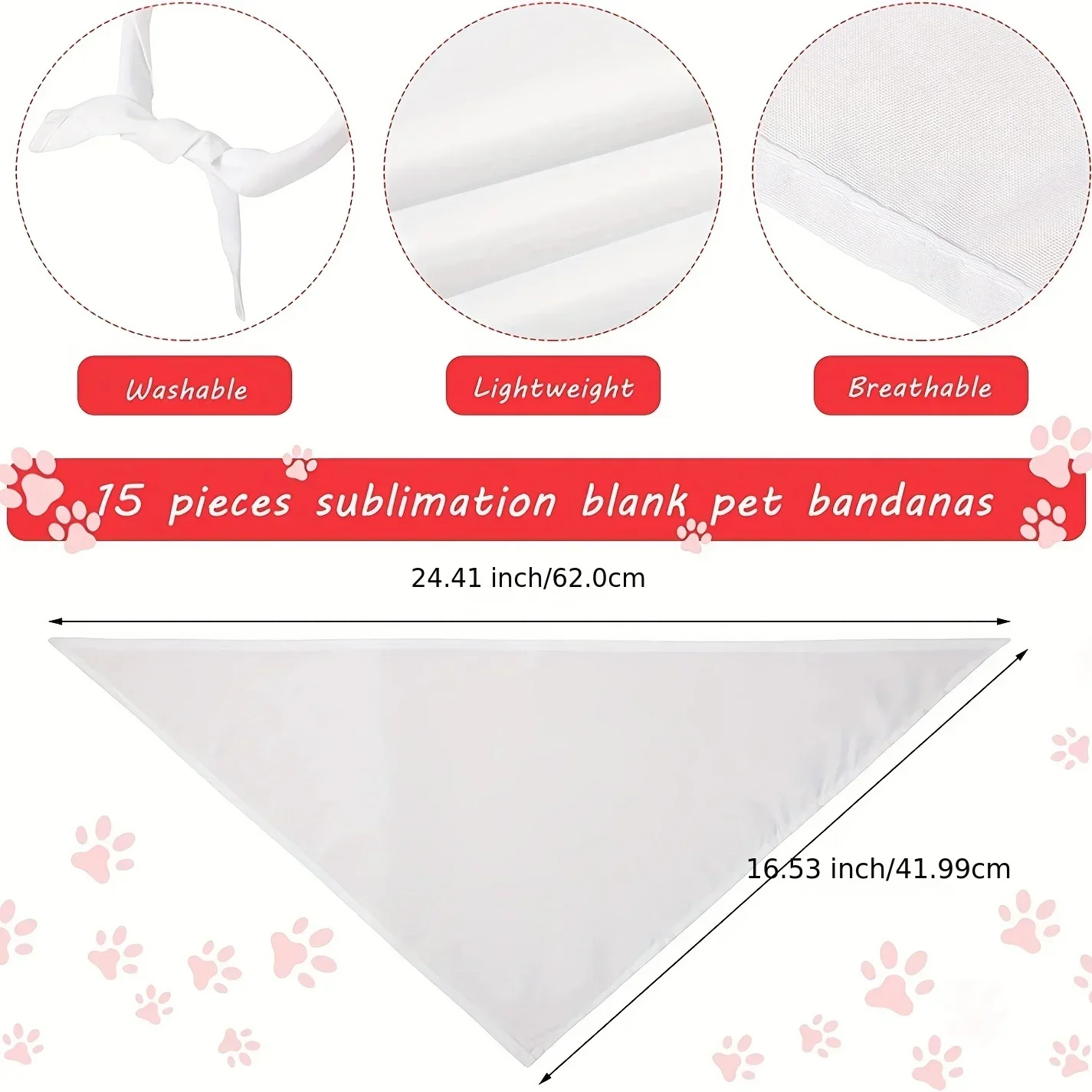 30pcs White Polyester Blank Do - Bandana Blank White のレビューと価格