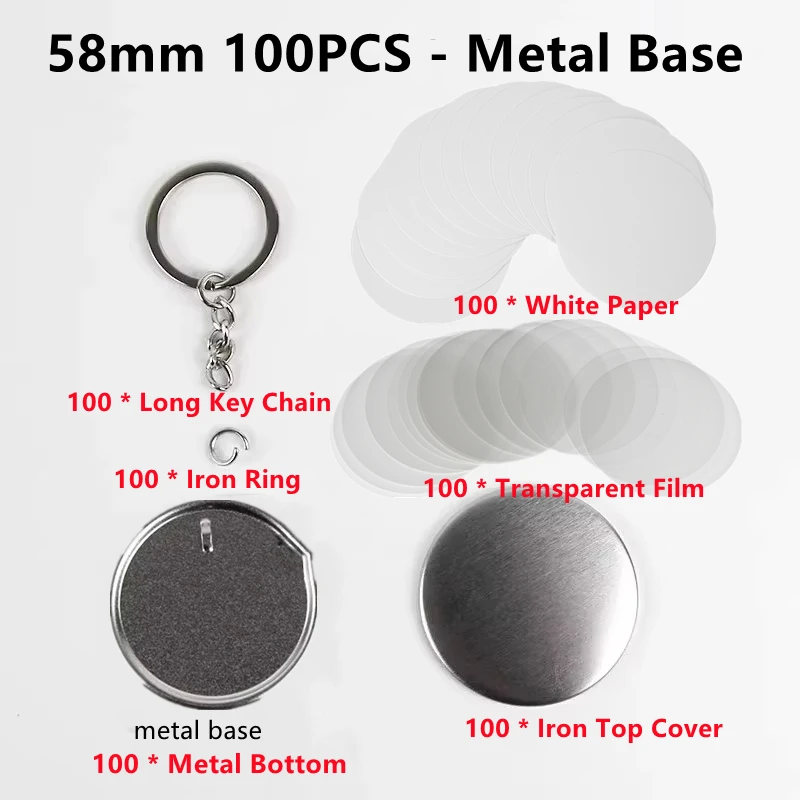 100PCS Blank Plastic/Metal But - Button Badge Blank のレビューと価格