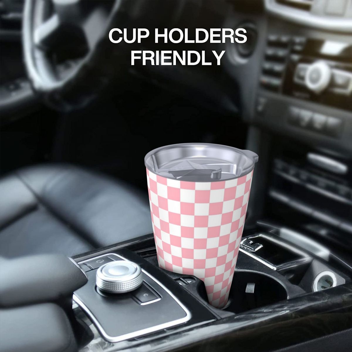 Pink White Checkerboard Patter - Tumbler 20Oz White のレビューと価格