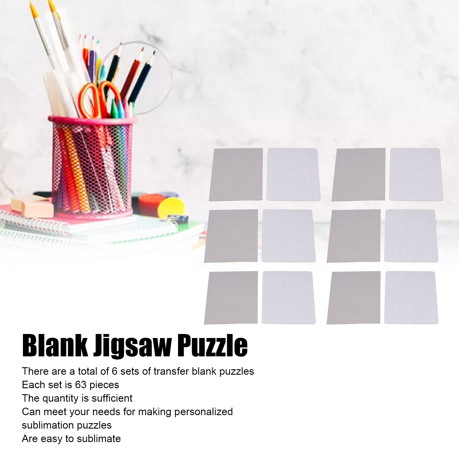 6 Set Blank Puzzles 13x18cm Wh - Puzzle Blank White のレビューと価格