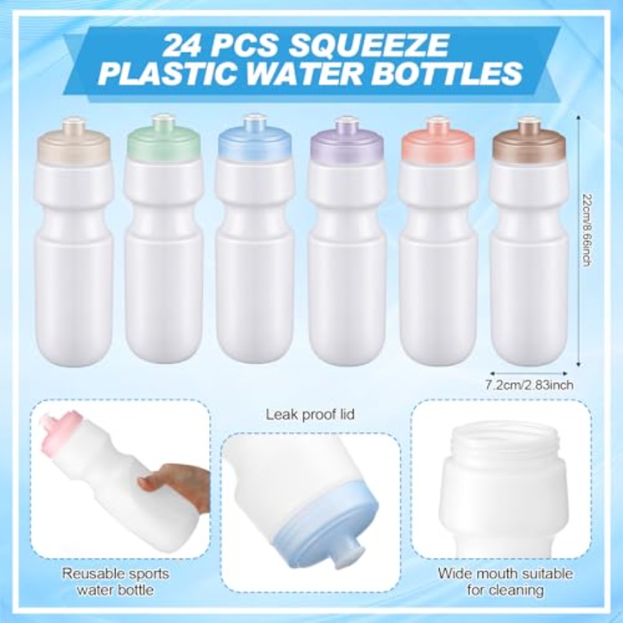 24 Pcs Sports Water Bottles Bu - Water Bottle Blank のレビューと価格