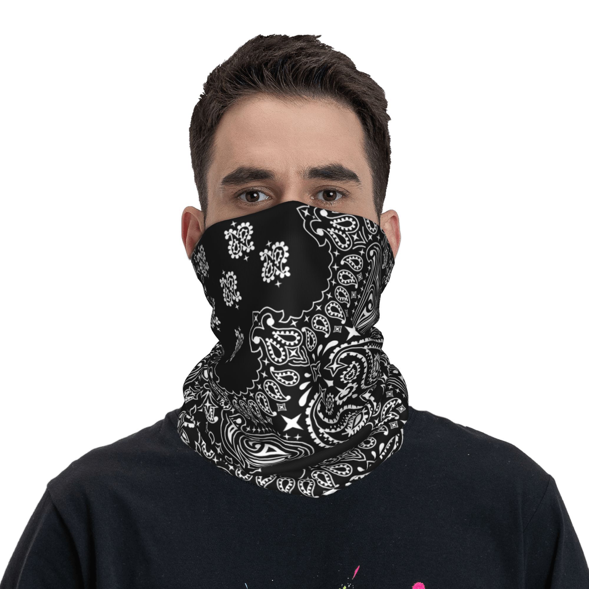 Custom Black And White Paisley - Bandana Blank White のレビューと価格