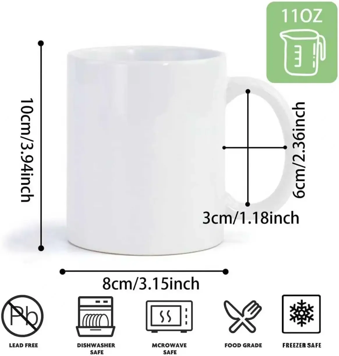 36pcs Sublimation Mugs, 11oz W - Sublimation Mug White のレビューと価格