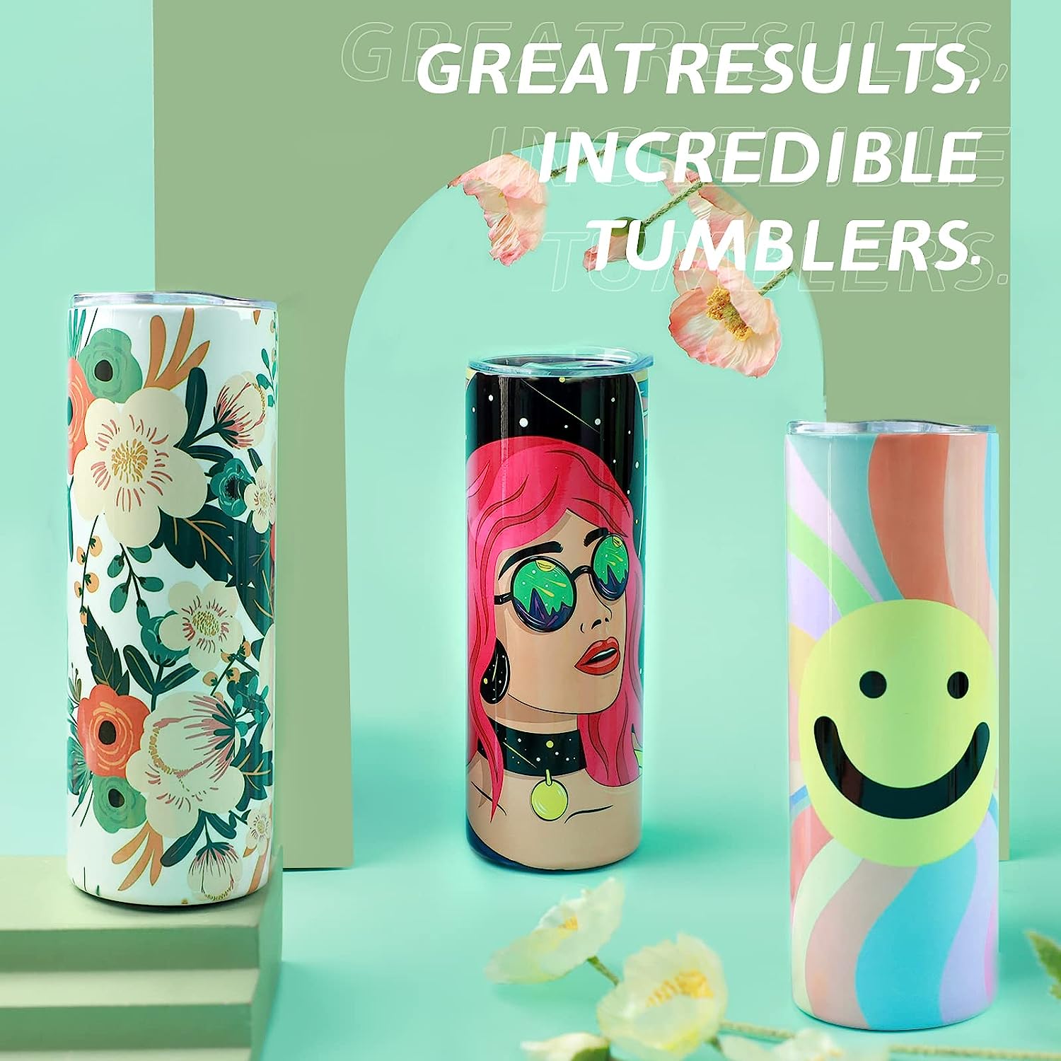 HTVRONT 8pcs Stainless 20 OZ S - Sublimation Mug White のレビューと価格