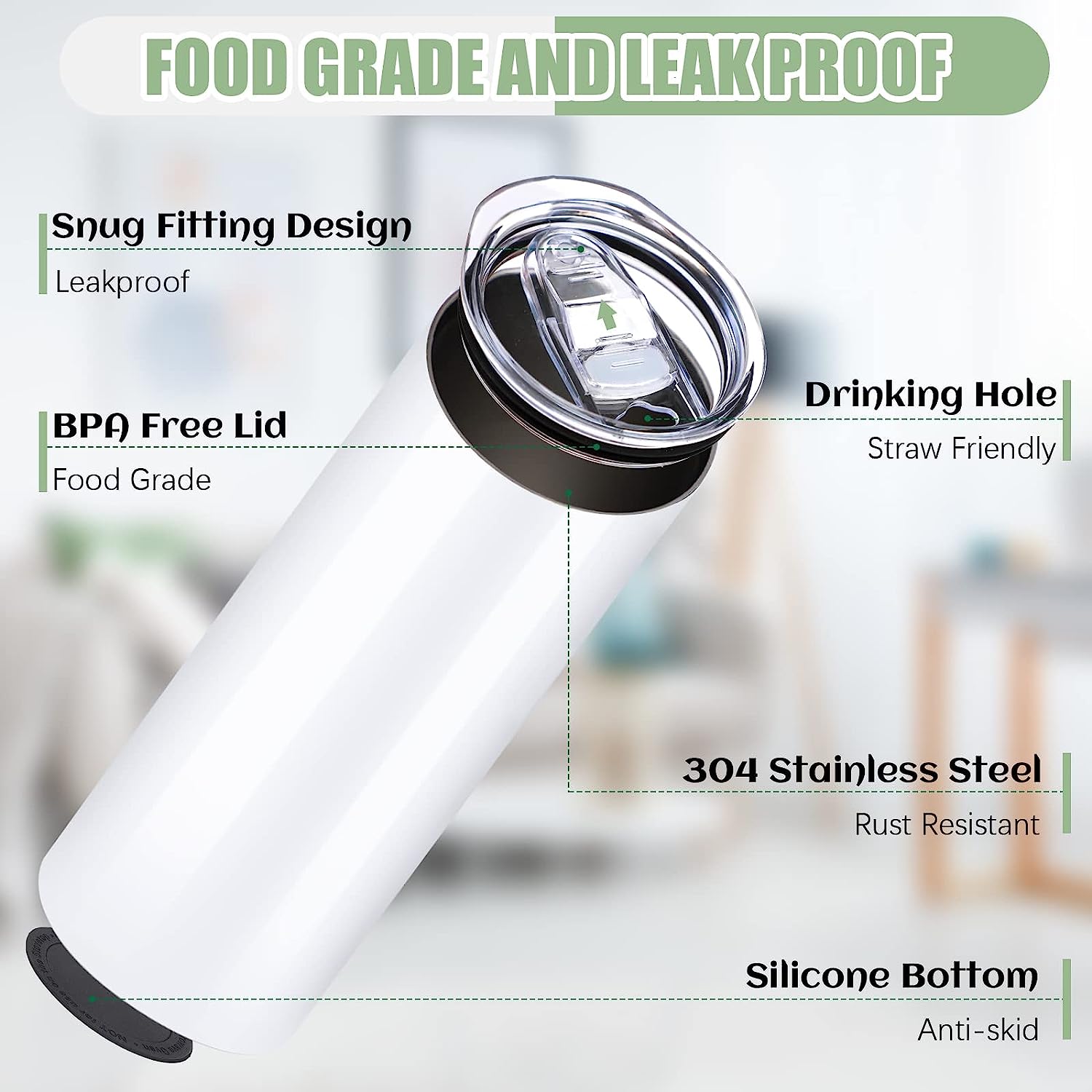 HTVRONT 8pcs Stainless 20 OZ S - Sublimation Mug White のレビューと価格