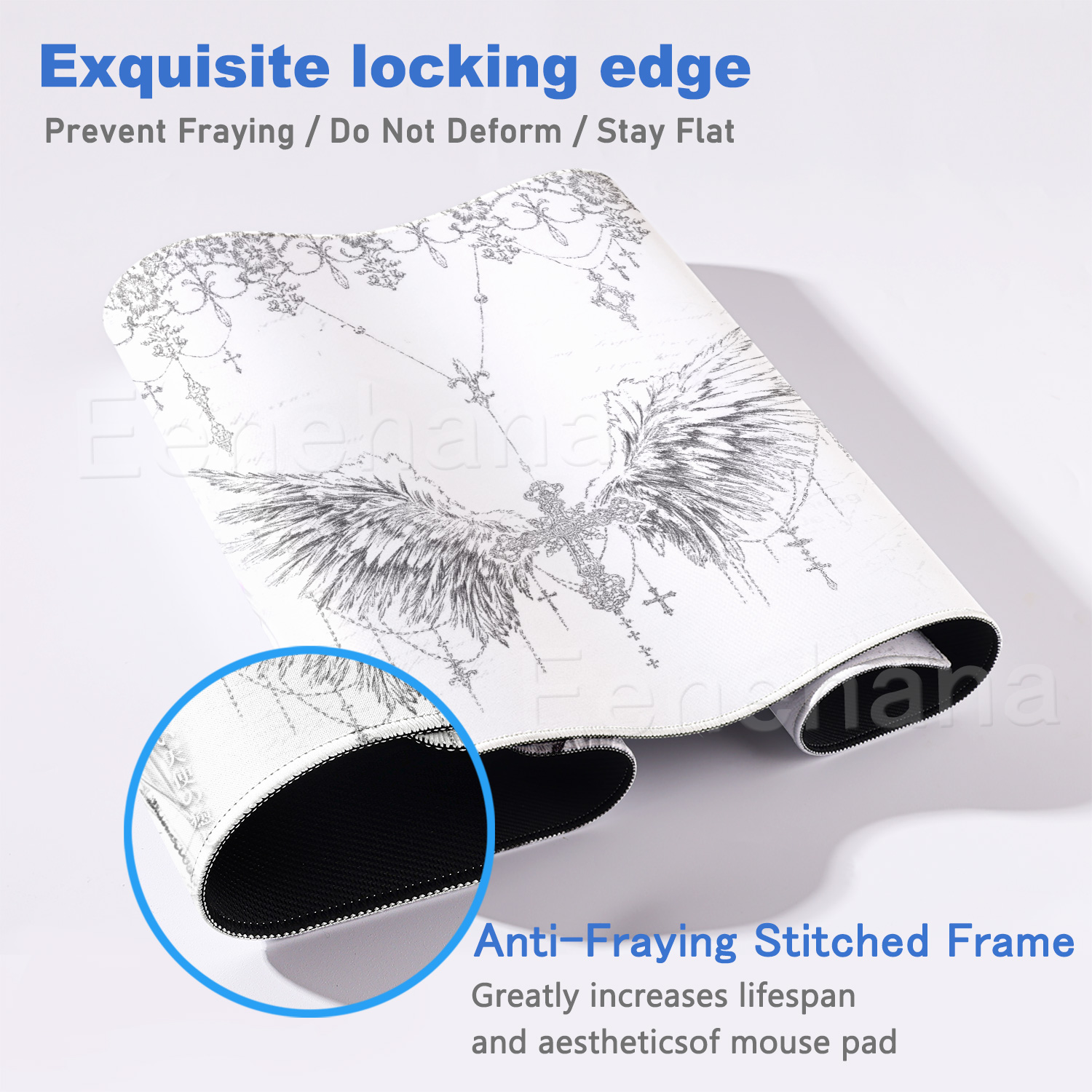 Black White Angel Mouse Pad La - Mouse Pad Blank Sublimation のレビューと価格