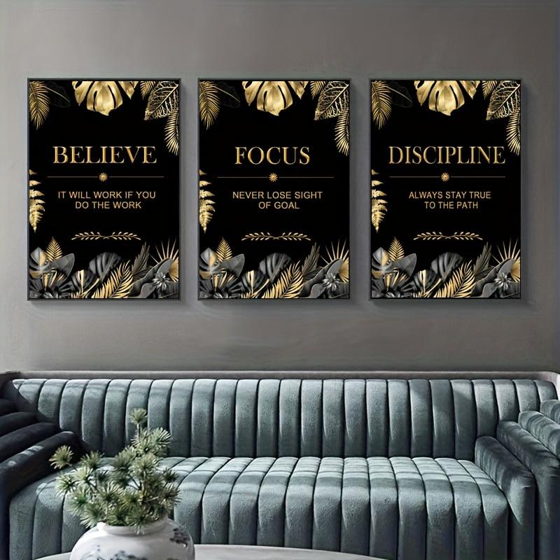 3pcs gold, leaves, text - Mode - Canvas Wrap Ready のレビューと価格