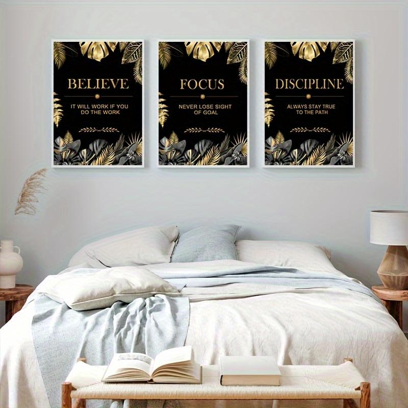 3pcs gold, leaves, text - Mode - Canvas Wrap Ready のレビューと価格