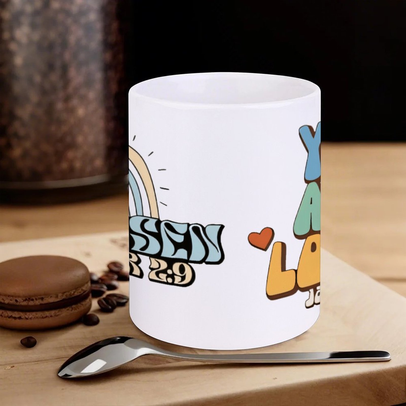 A Rainbow And A Rainbow With T - Sublimation Mug White のレビューと価格