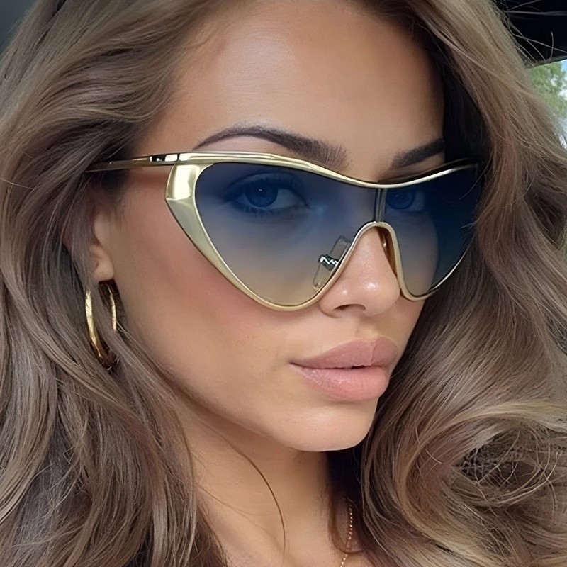 Rimless Y2K Style Sunglasses R - Metal Photo Panel のレビューと価格
