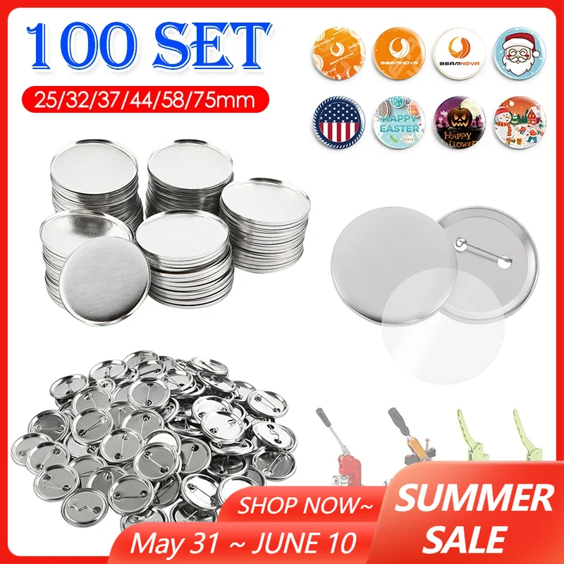 100Set Blank Badge Pin Button  - Button Badge Blank のレビューと価格