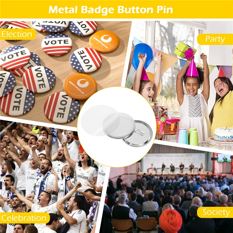100Set Blank Badge Pin Button  - Button Badge Blank のレビューと価格