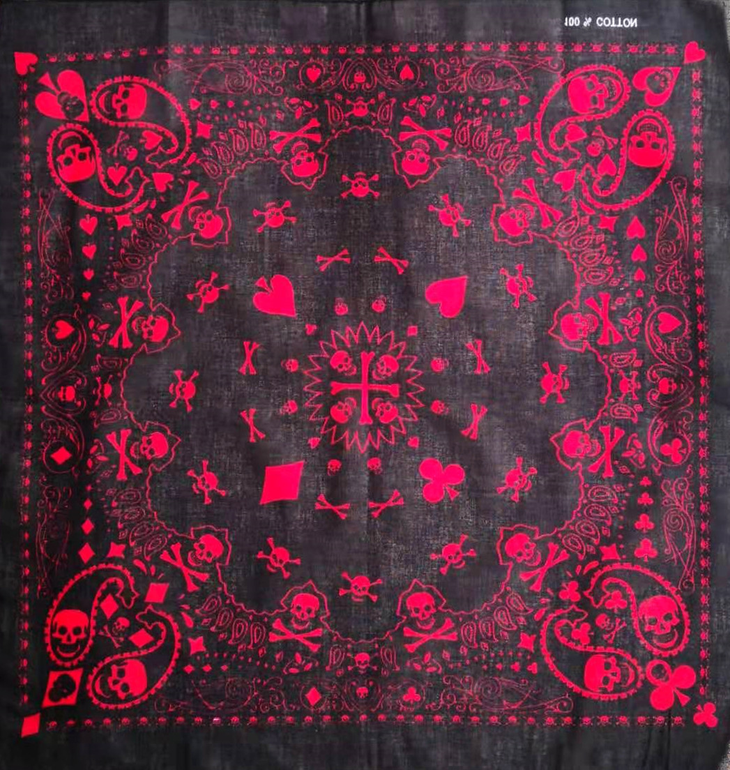 55cm White Black Red Skull Pok - Bandana Blank White のレビューと価格