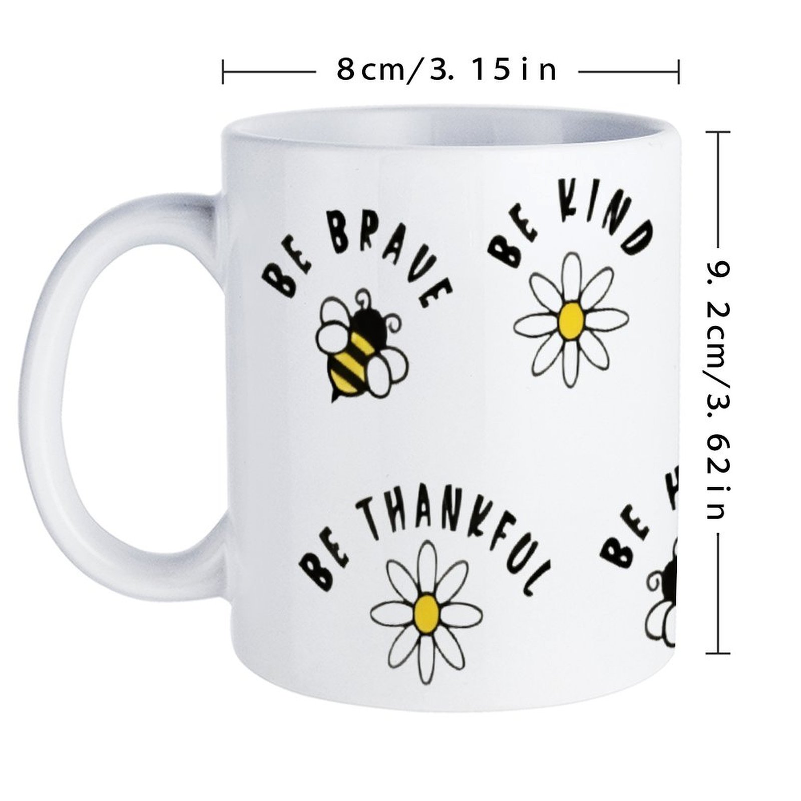 Four Stickers With Bees And Da - Sublimation Mug White のレビューと価格