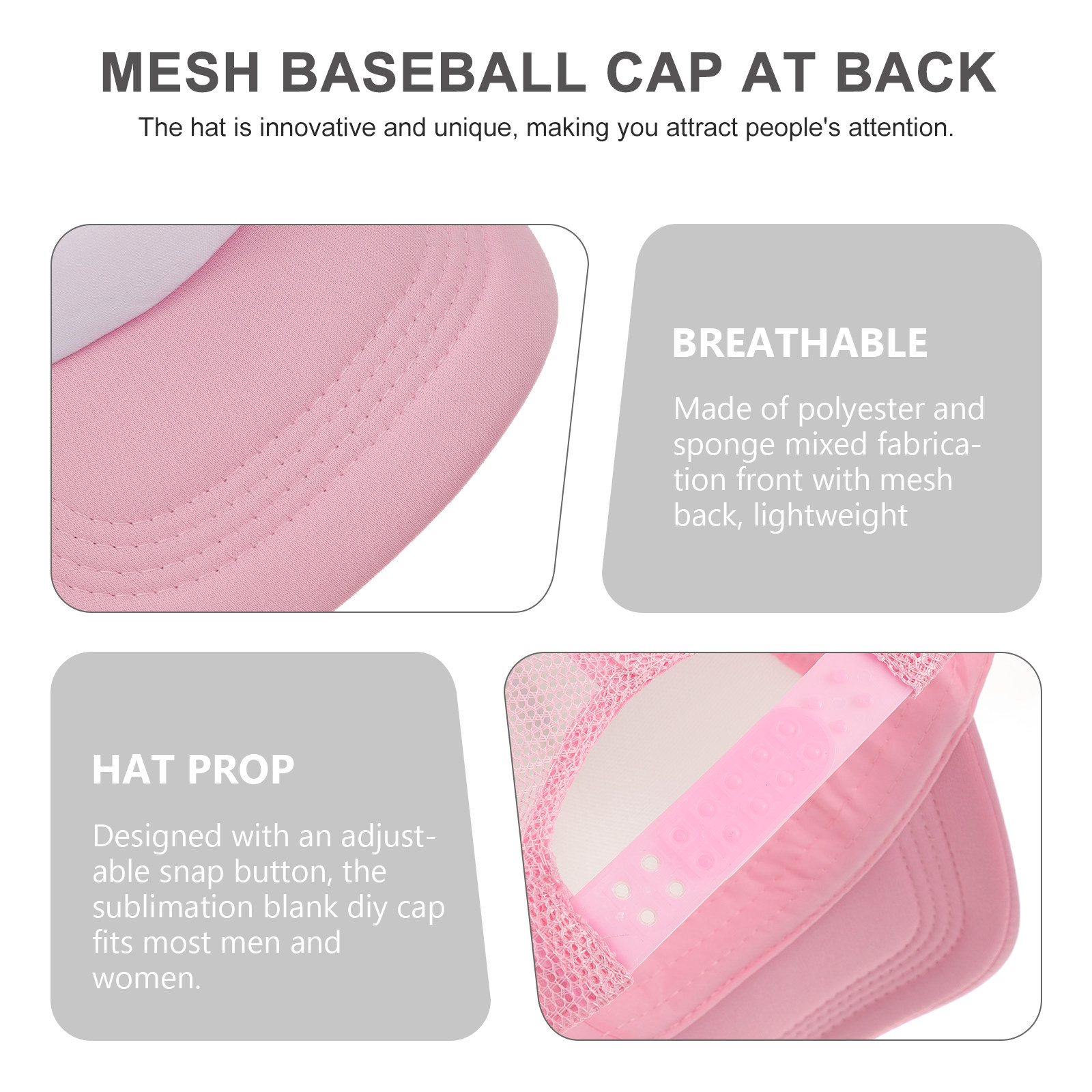 10Pcs Blank Mesh Baseball Caps - Hat Sublimation Blank のレビューと価格