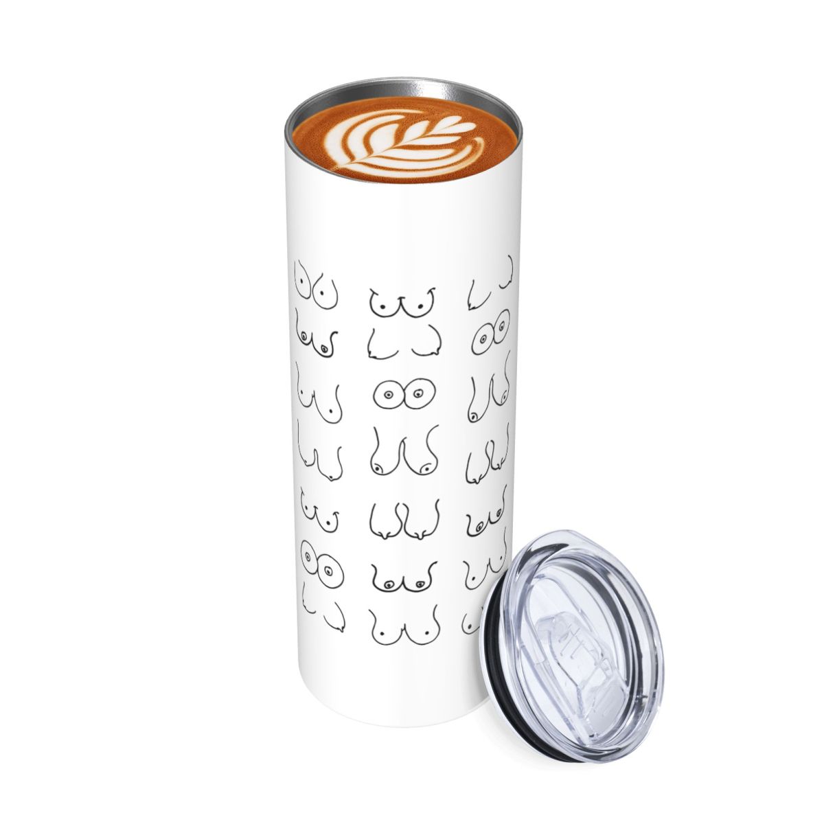 Black And White Tits Drawing S - Tumbler 20Oz White のレビューと価格