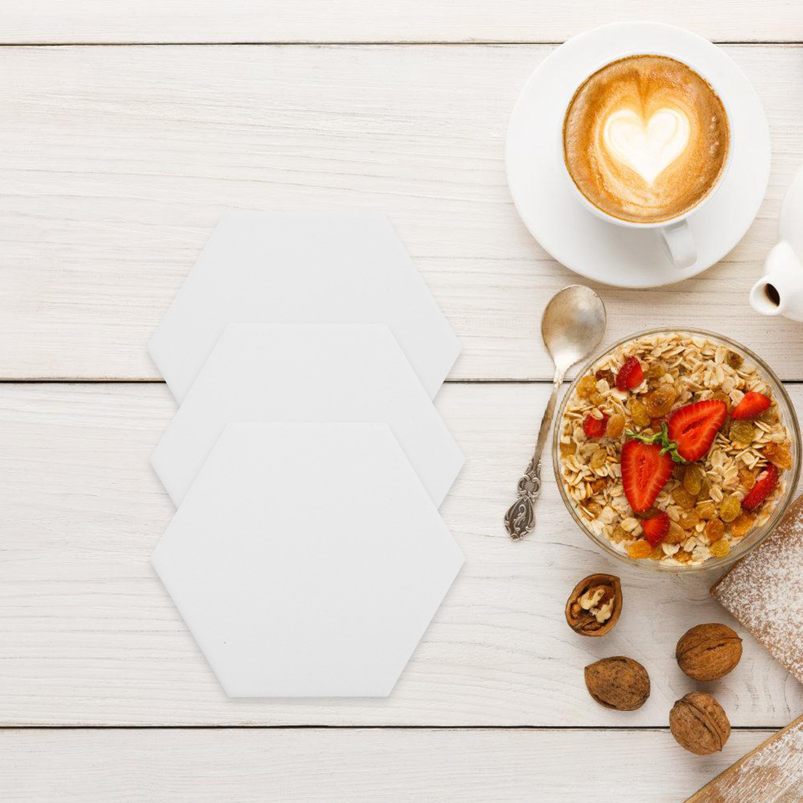 10Set White Hexagonal Ceramic  - Coaster Sublimation Blank のレビューと価格