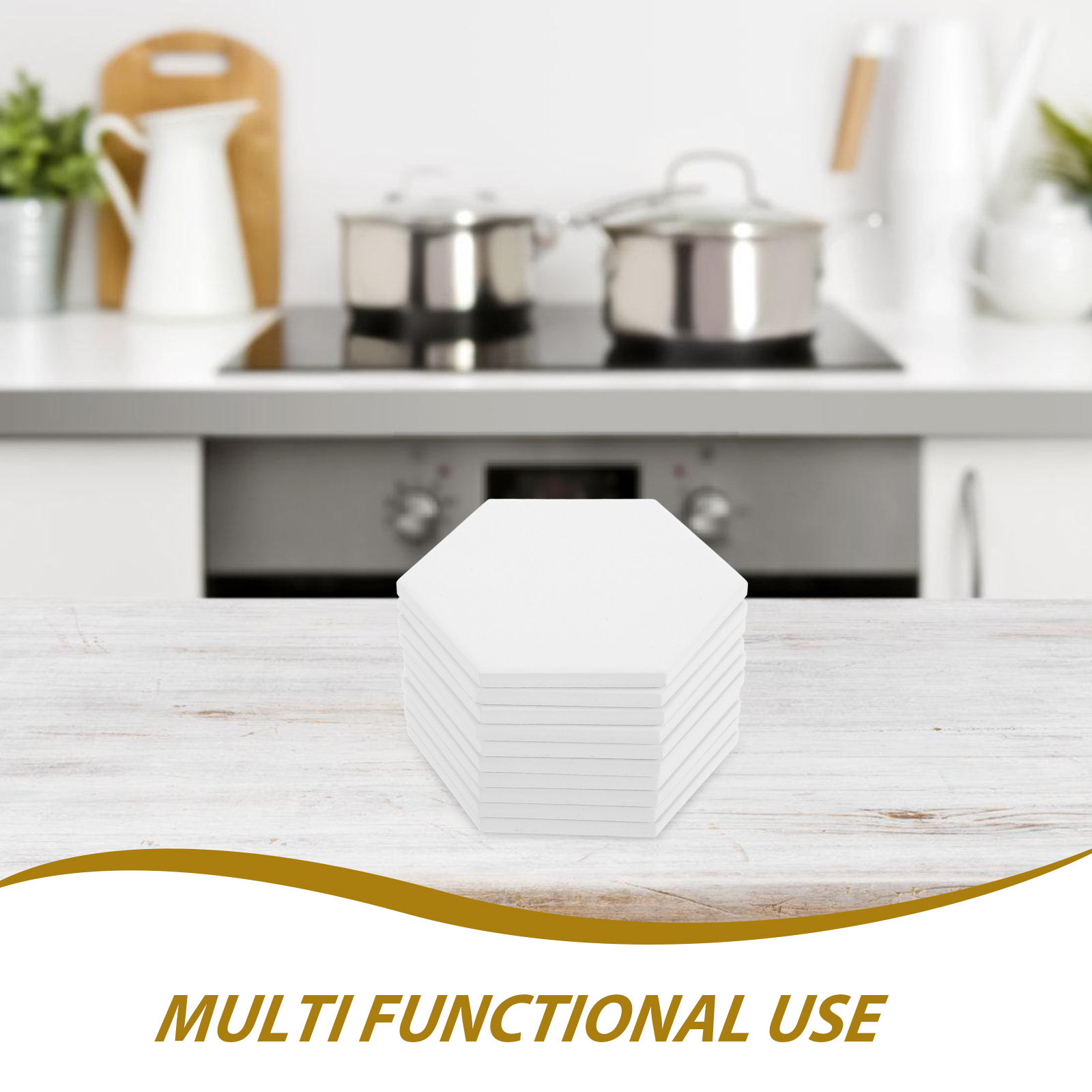 10Set White Hexagonal Ceramic  - Coaster Sublimation Blank のレビューと価格