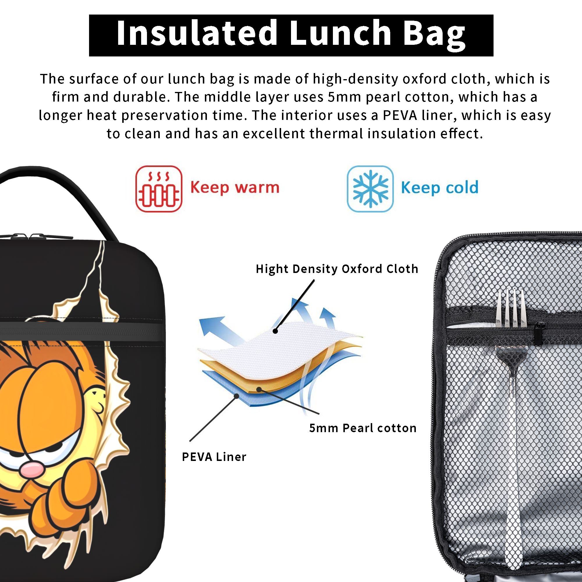 Garfielded Insulated Lunch Bag - Tote Bag Sublimation のレビューと価格