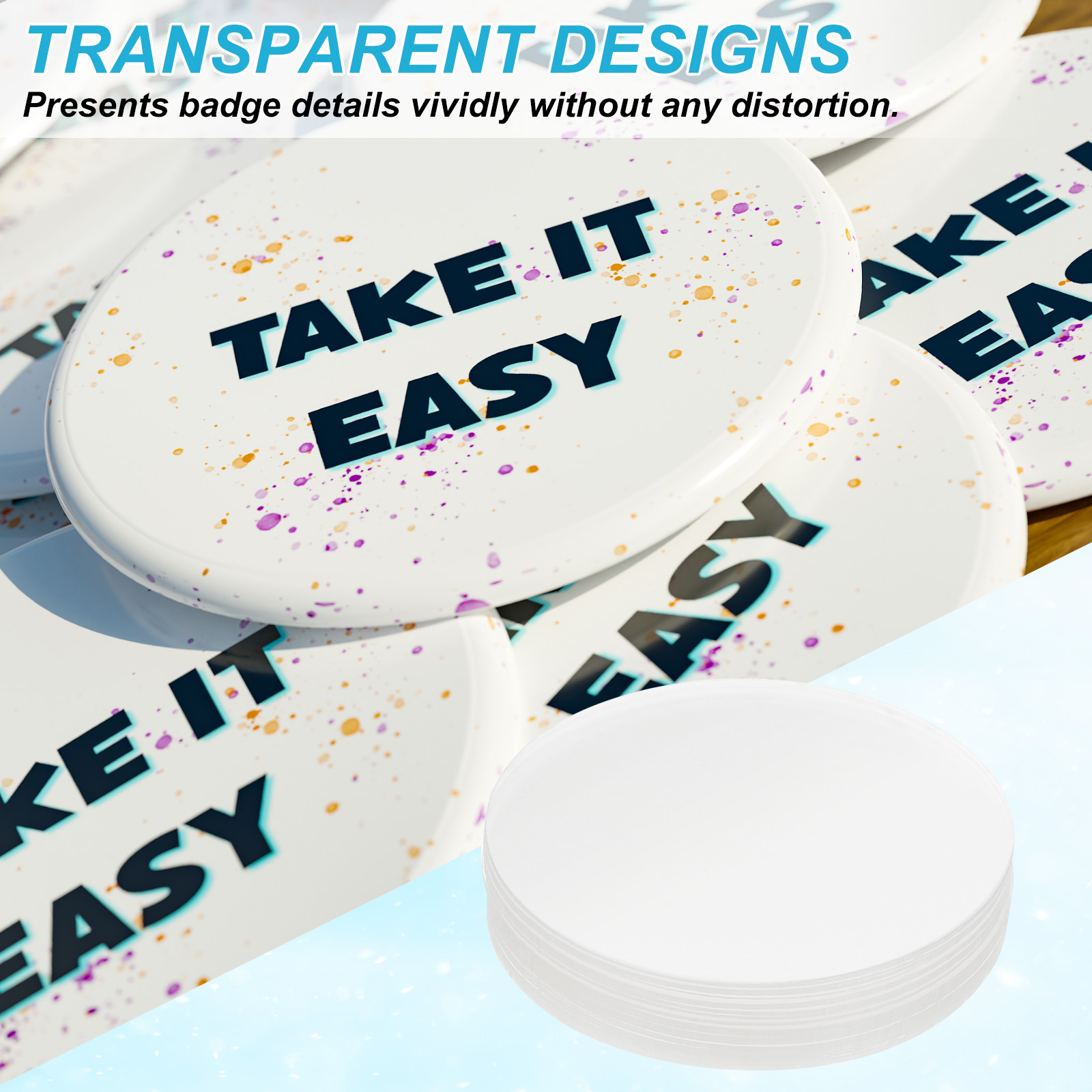 44/48/54/61/65/70mm Badge Film - Button Badge Blank のレビューと価格