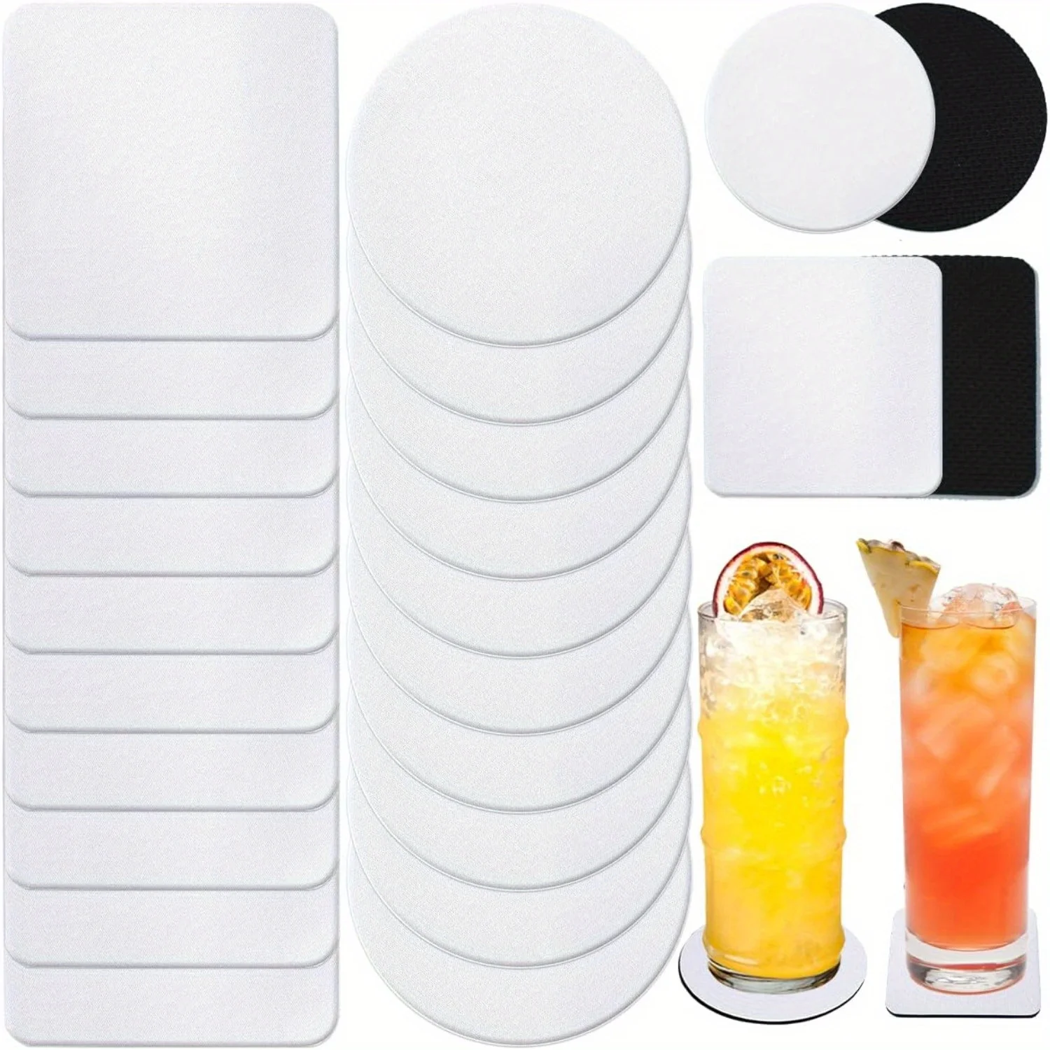30/50 Pcs Square and Round Sub - Coaster Sublimation Blank のレビューと価格