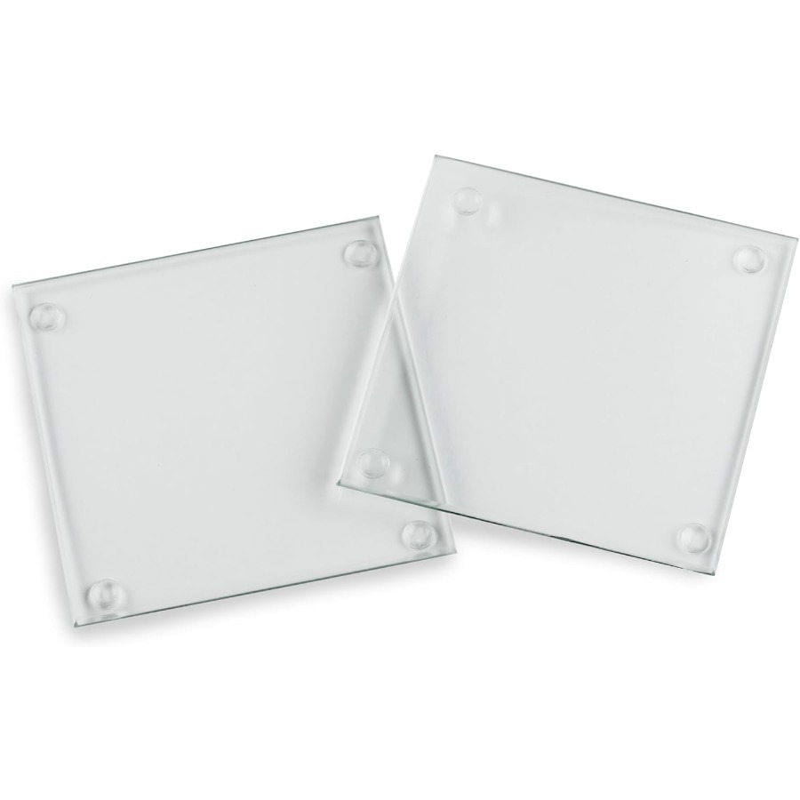Clear Glass Drink Coasters Set - Coaster Sublimation Blank のレビューと価格